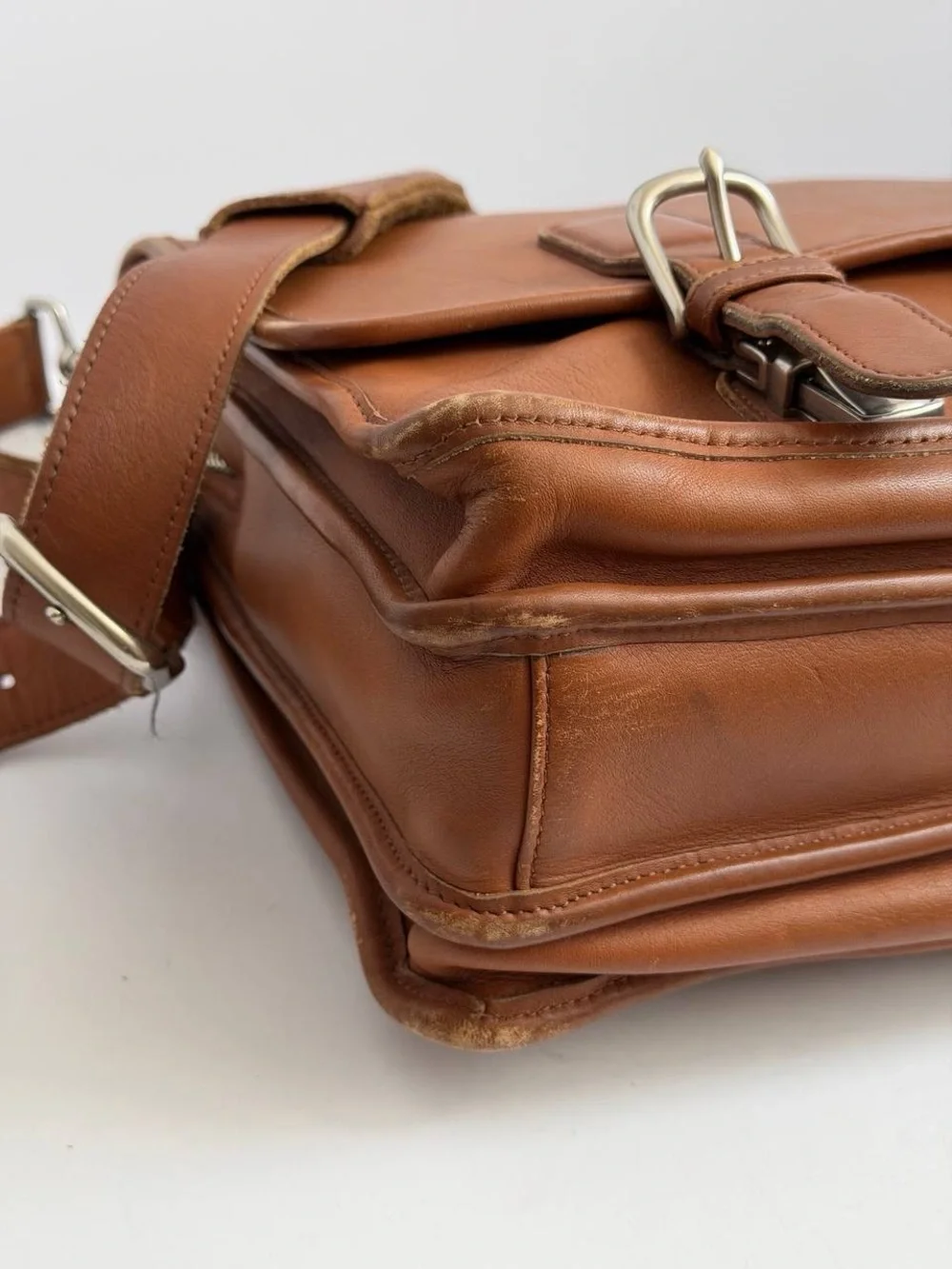 Vintage Coach Thompson Saddle Brown Leather Briefcase